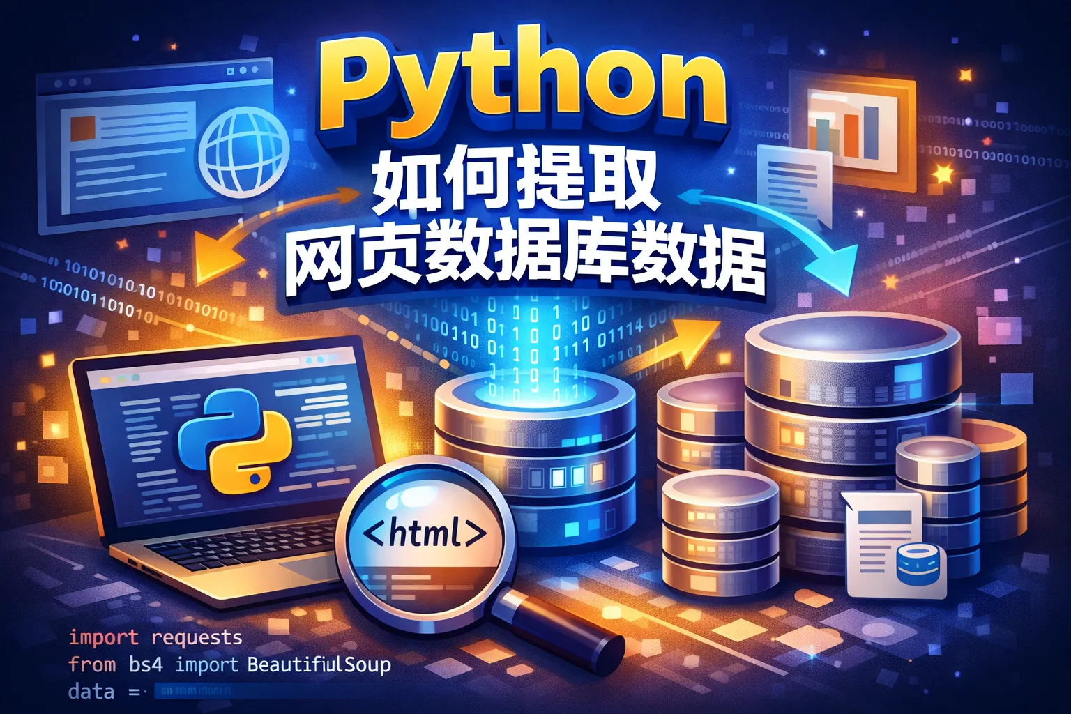 python如何提取网页数据库数据库