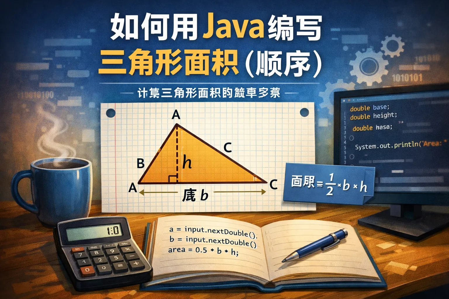 如何用java编写三角形面积(顺序)