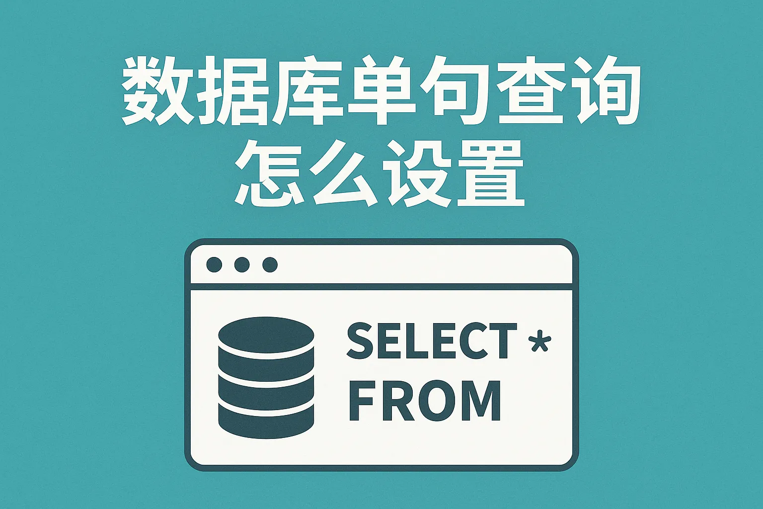 数据库单句查询怎么设置