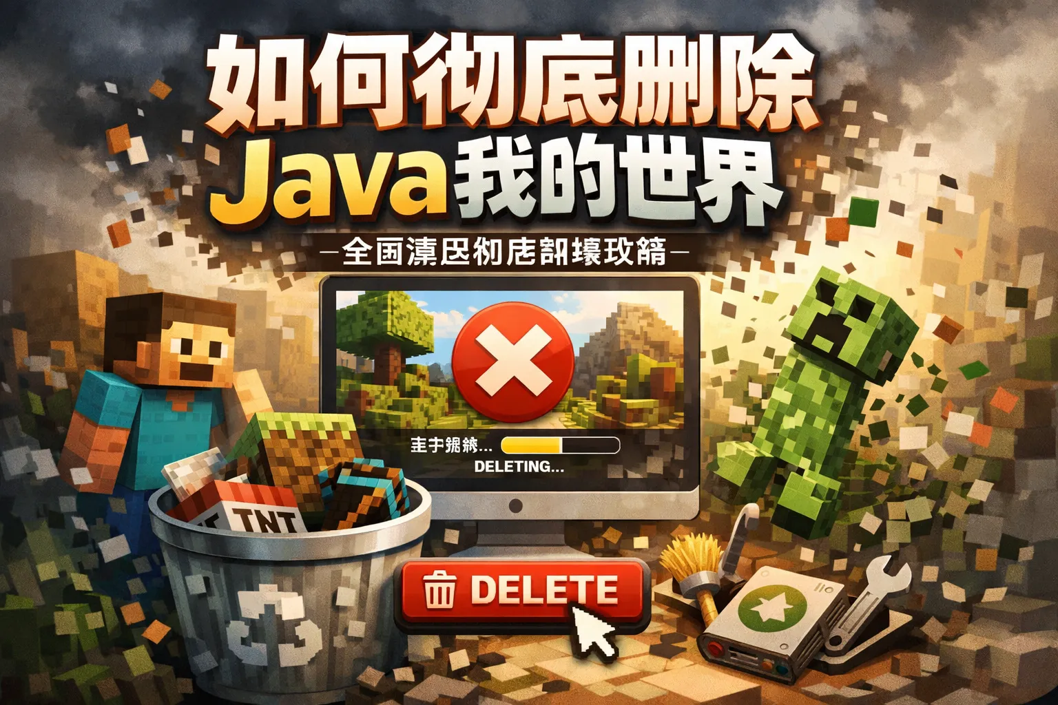 如何彻底删除java我的世界