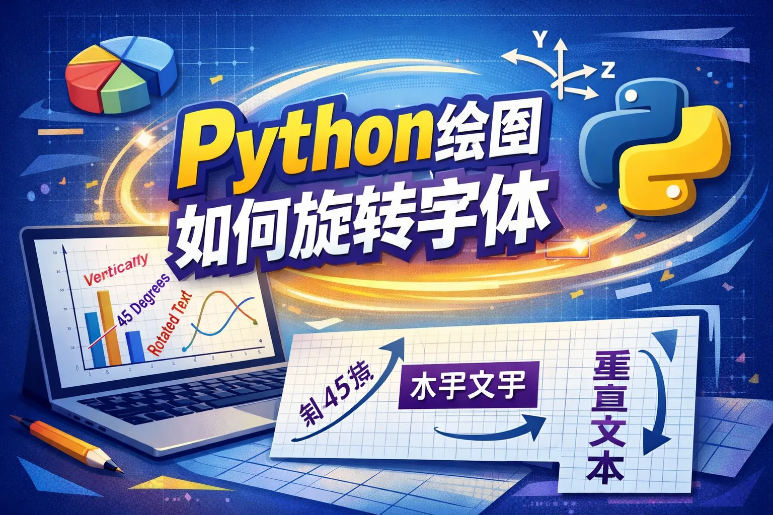 python绘图如何旋转字体