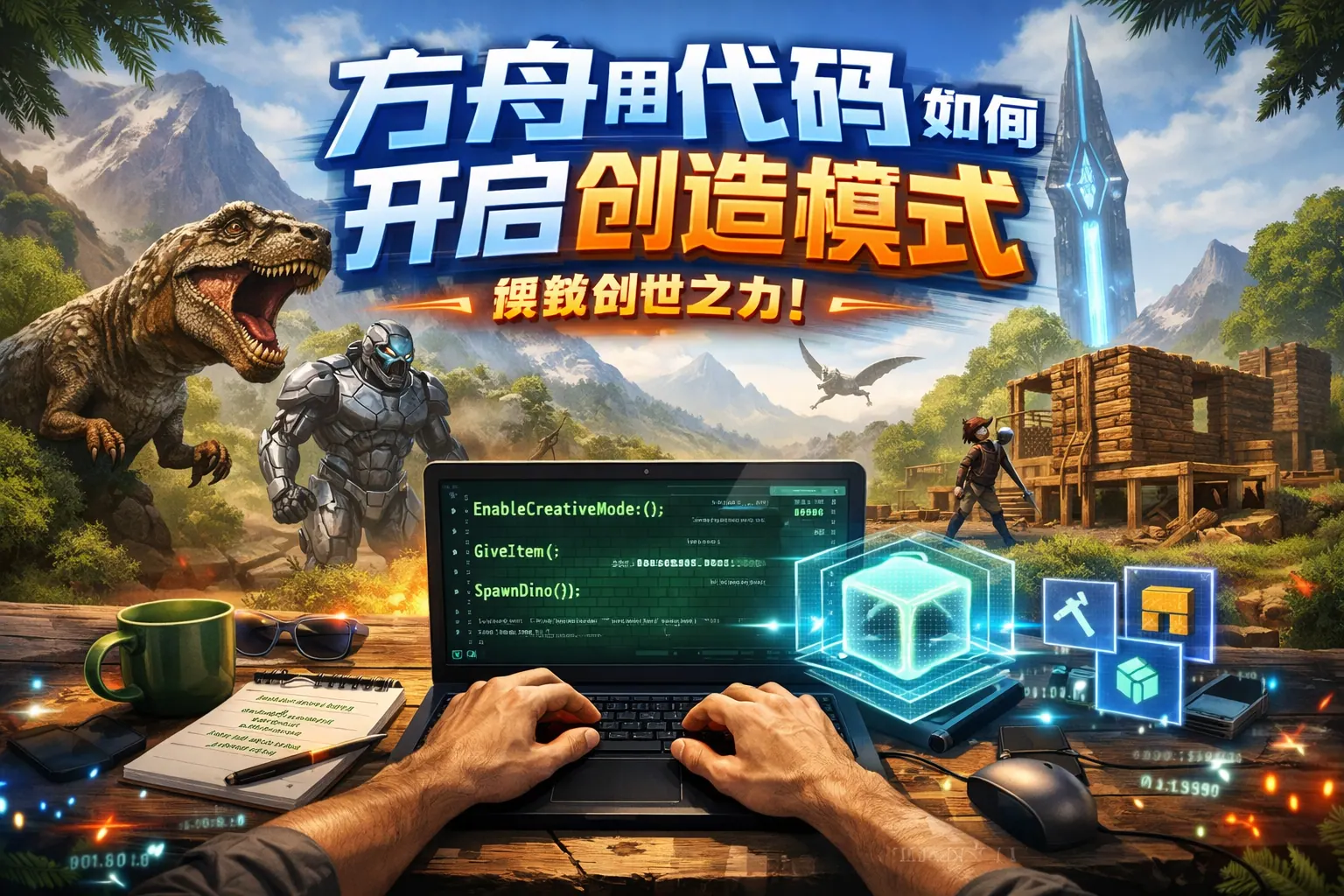 方舟用代码如何开启创造模式