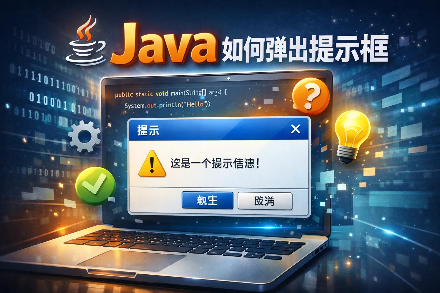 java如何弹出提示框图片