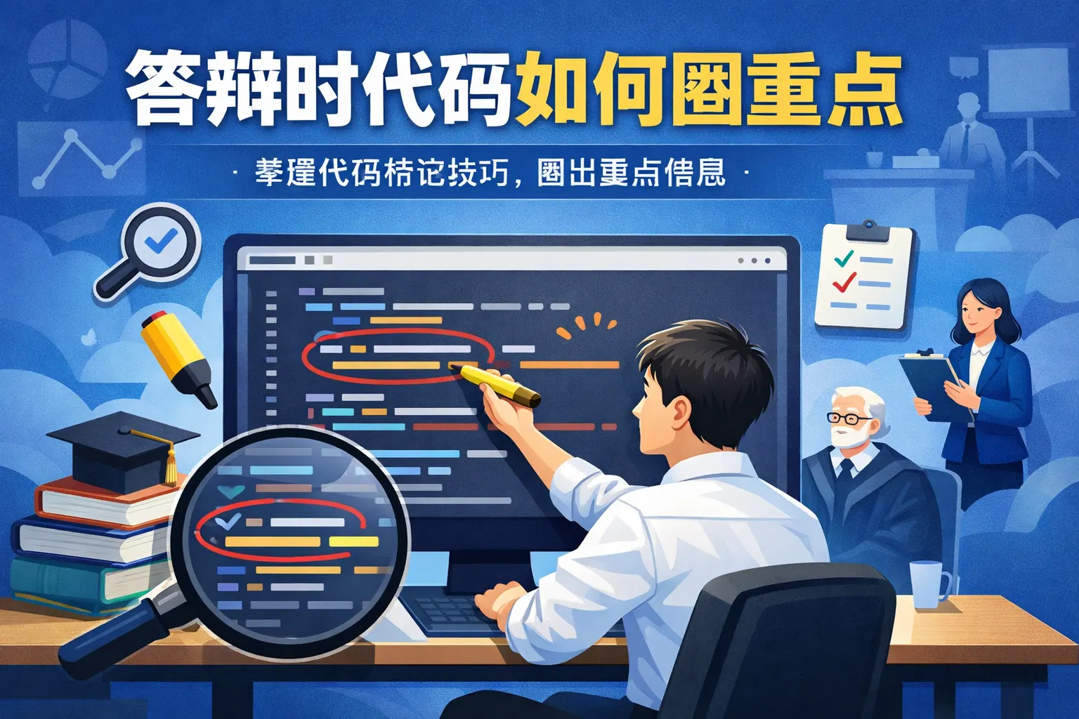 答辩时代码如何圈重点