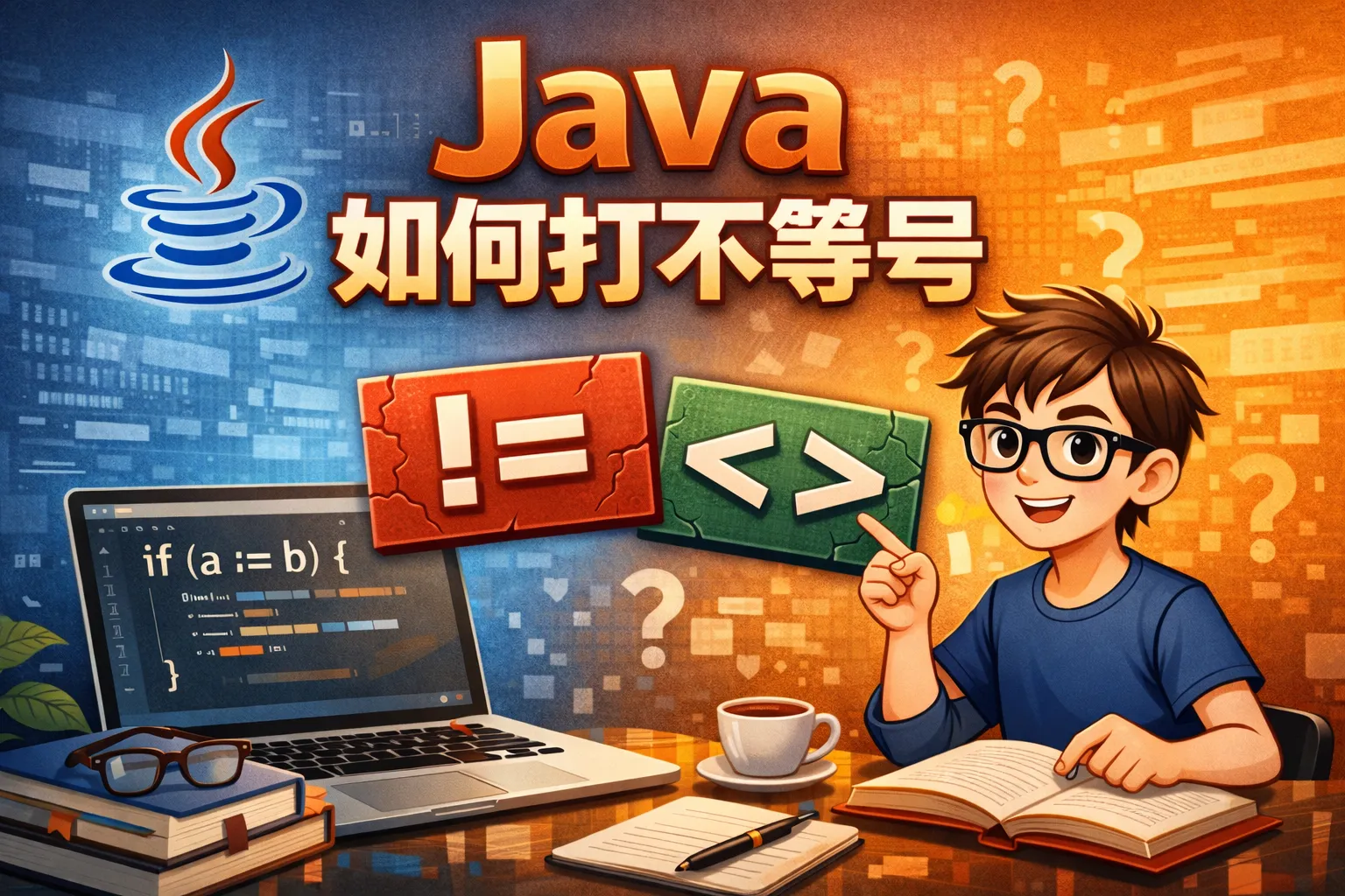 java如何打不等号