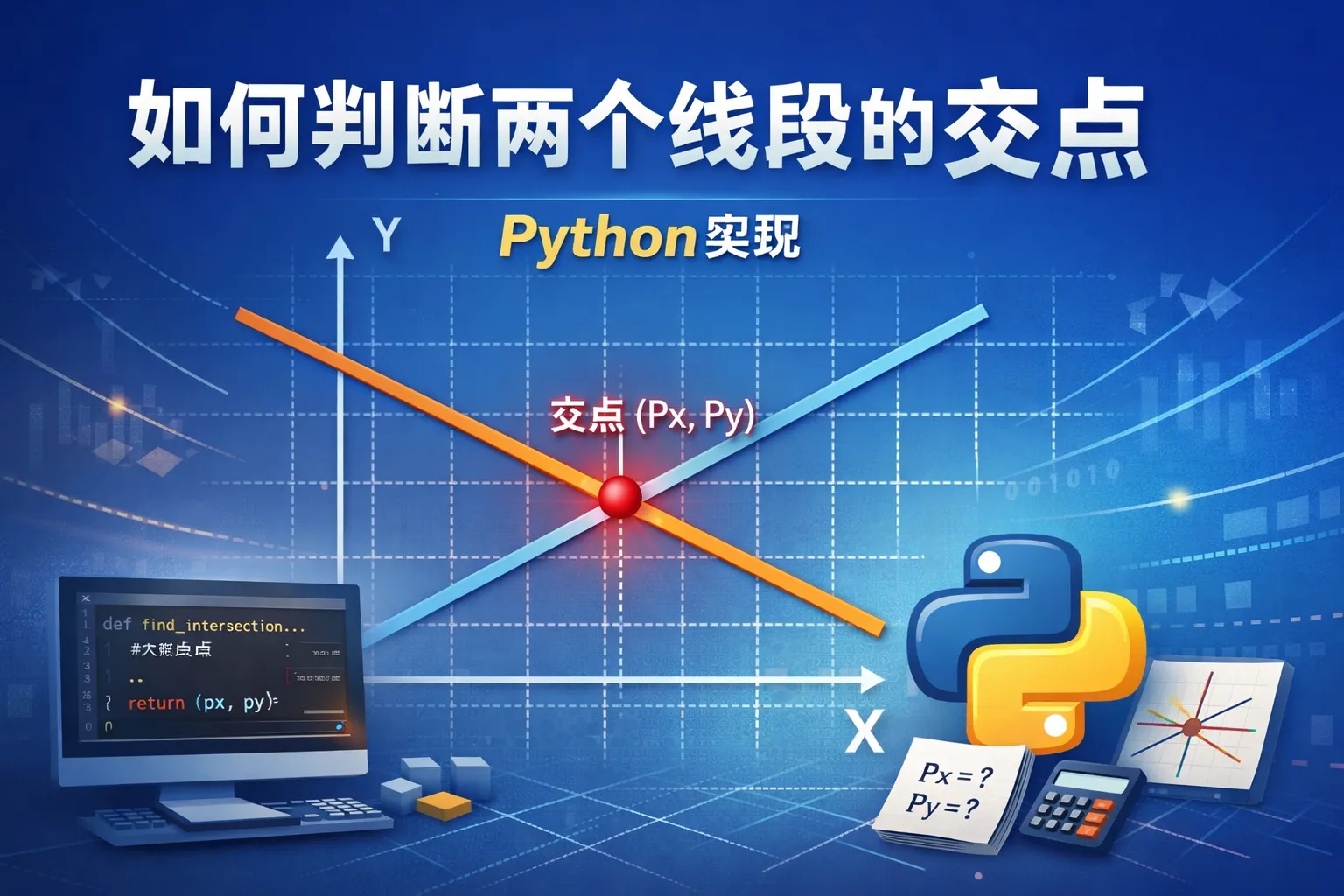 如何判断两个线段的交点python