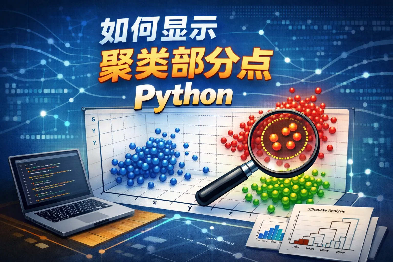 如何显示聚类部分点python