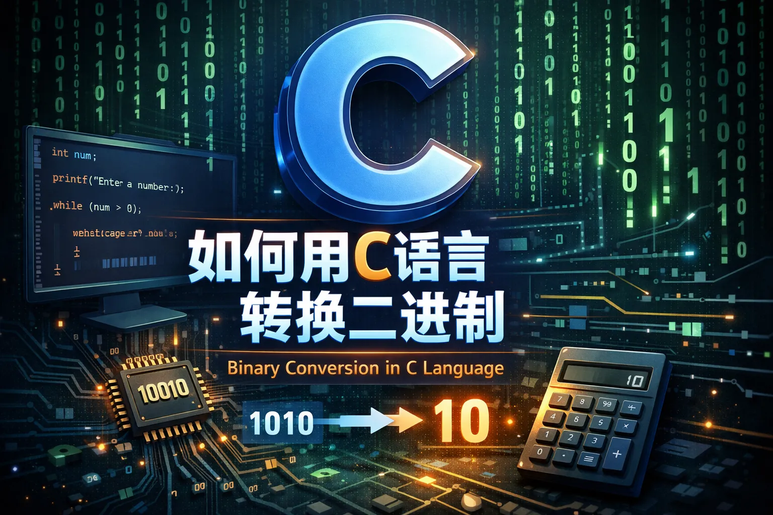 如何用c语言转换二进制