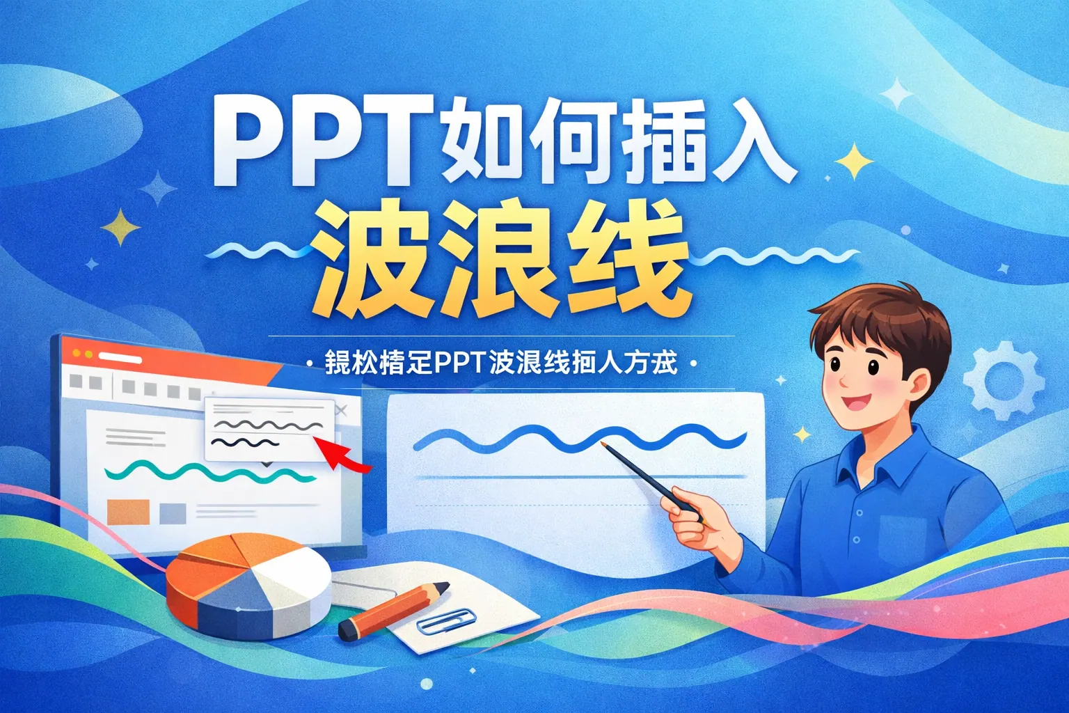 ppt如何插入波浪线