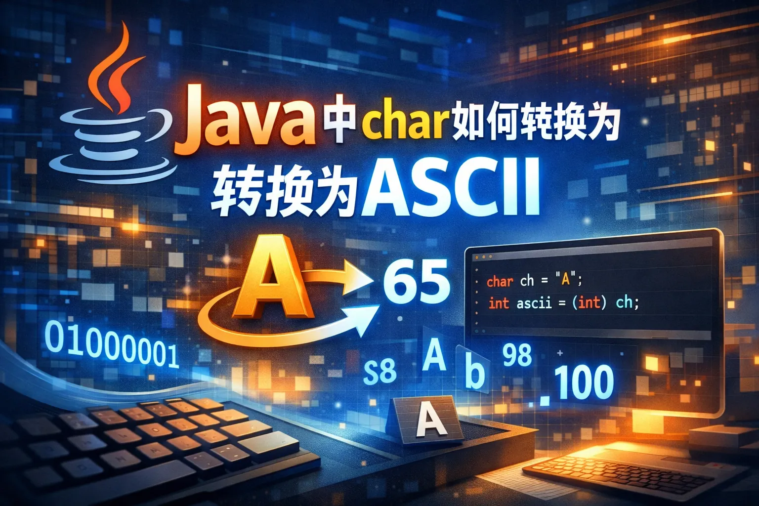 java中char如何转换为ascii