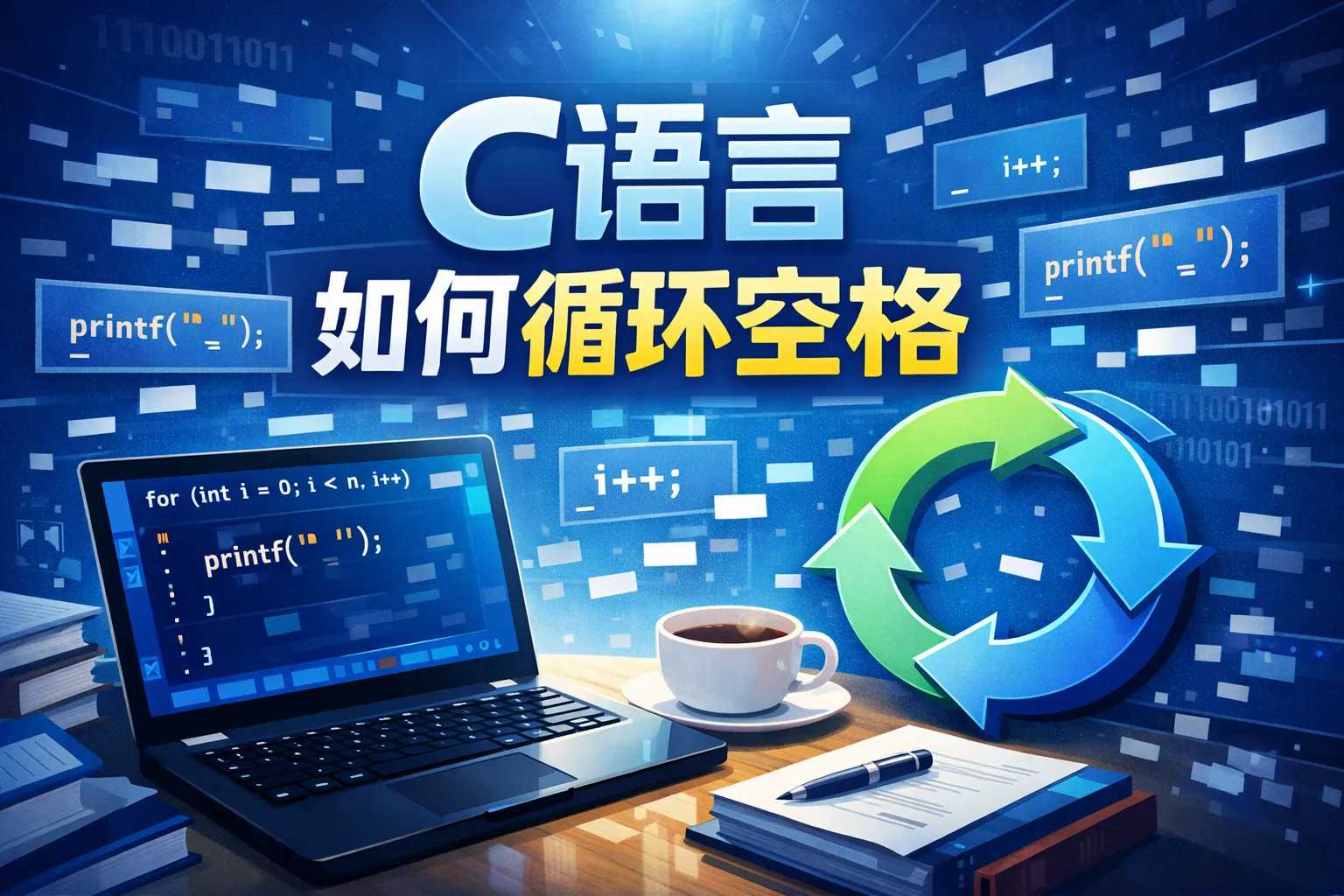 c语言如何循环空格