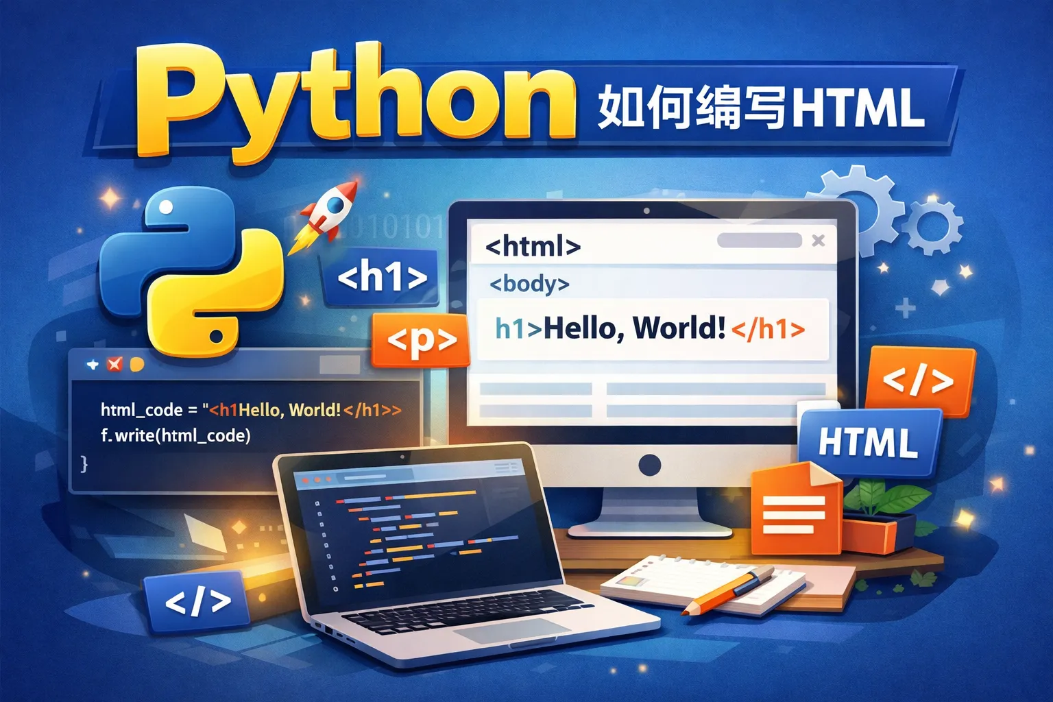 python如何编写html