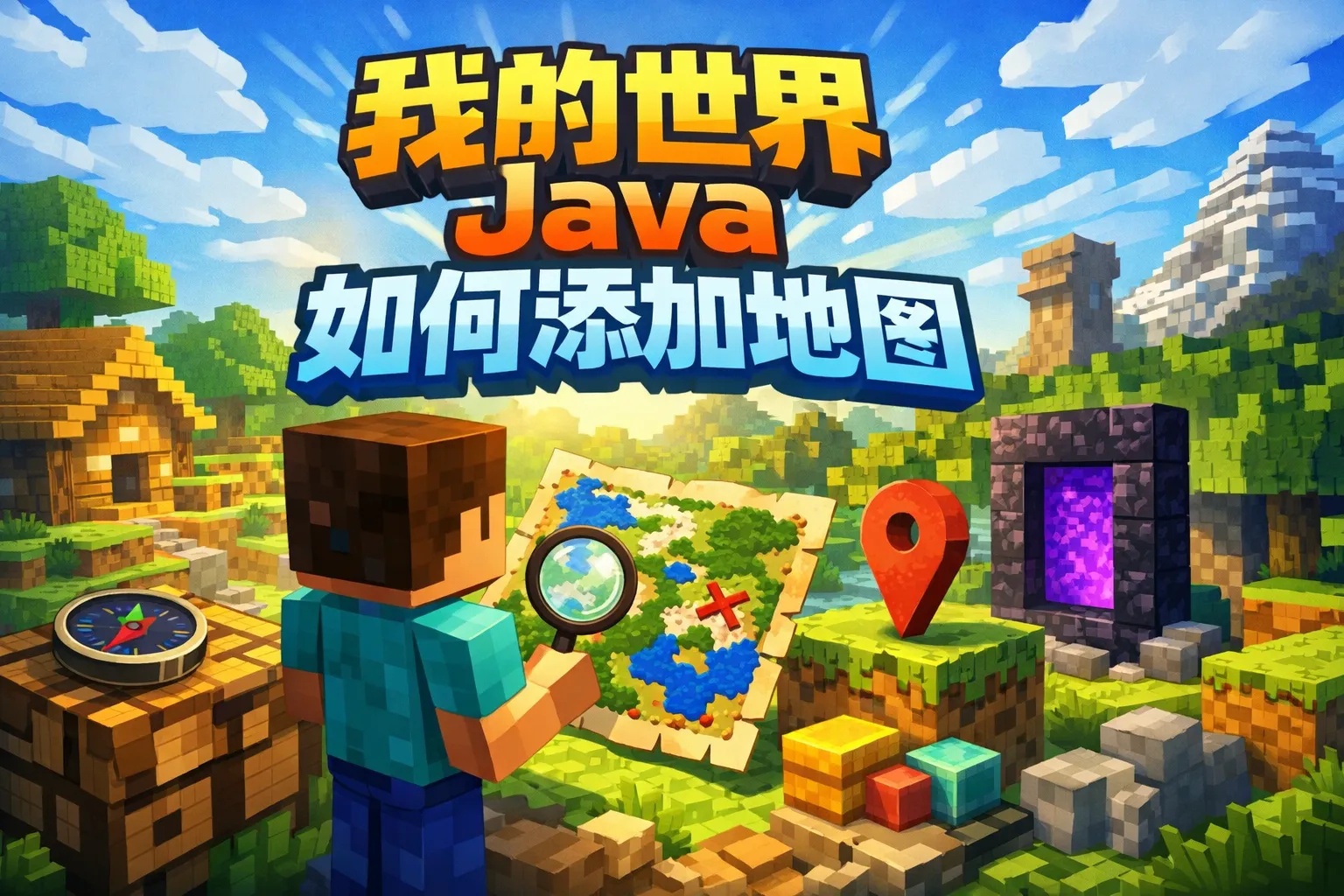 我的世界java如何添加地图