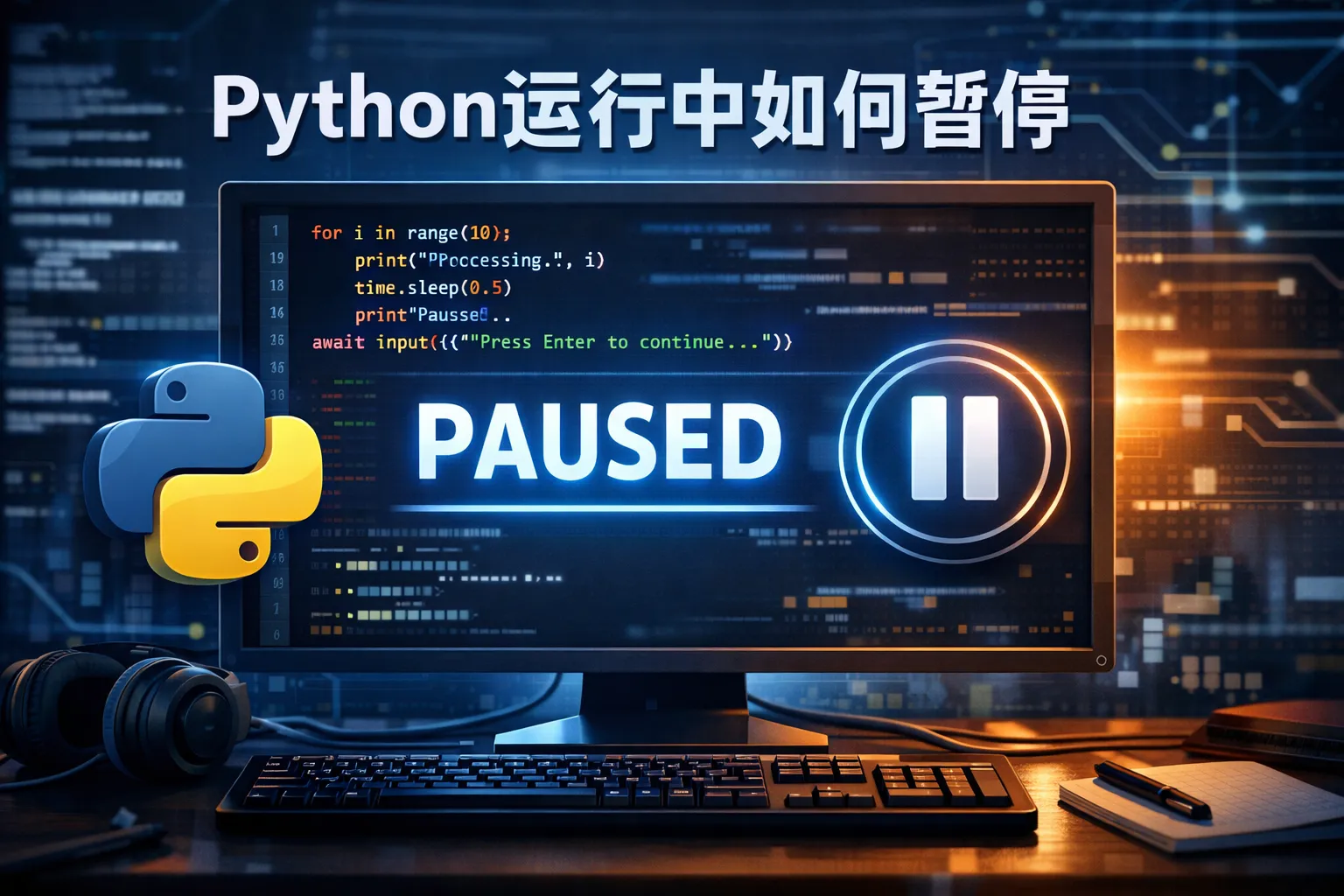 python运行中如何暂停