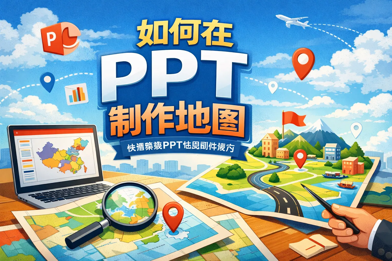 如何在ppt制作地图
