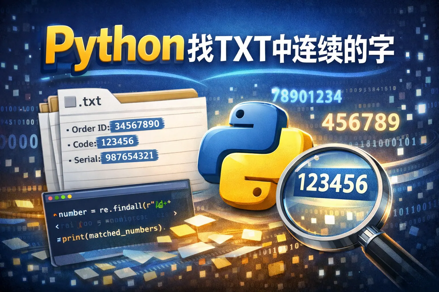 python找txt中连续的数字