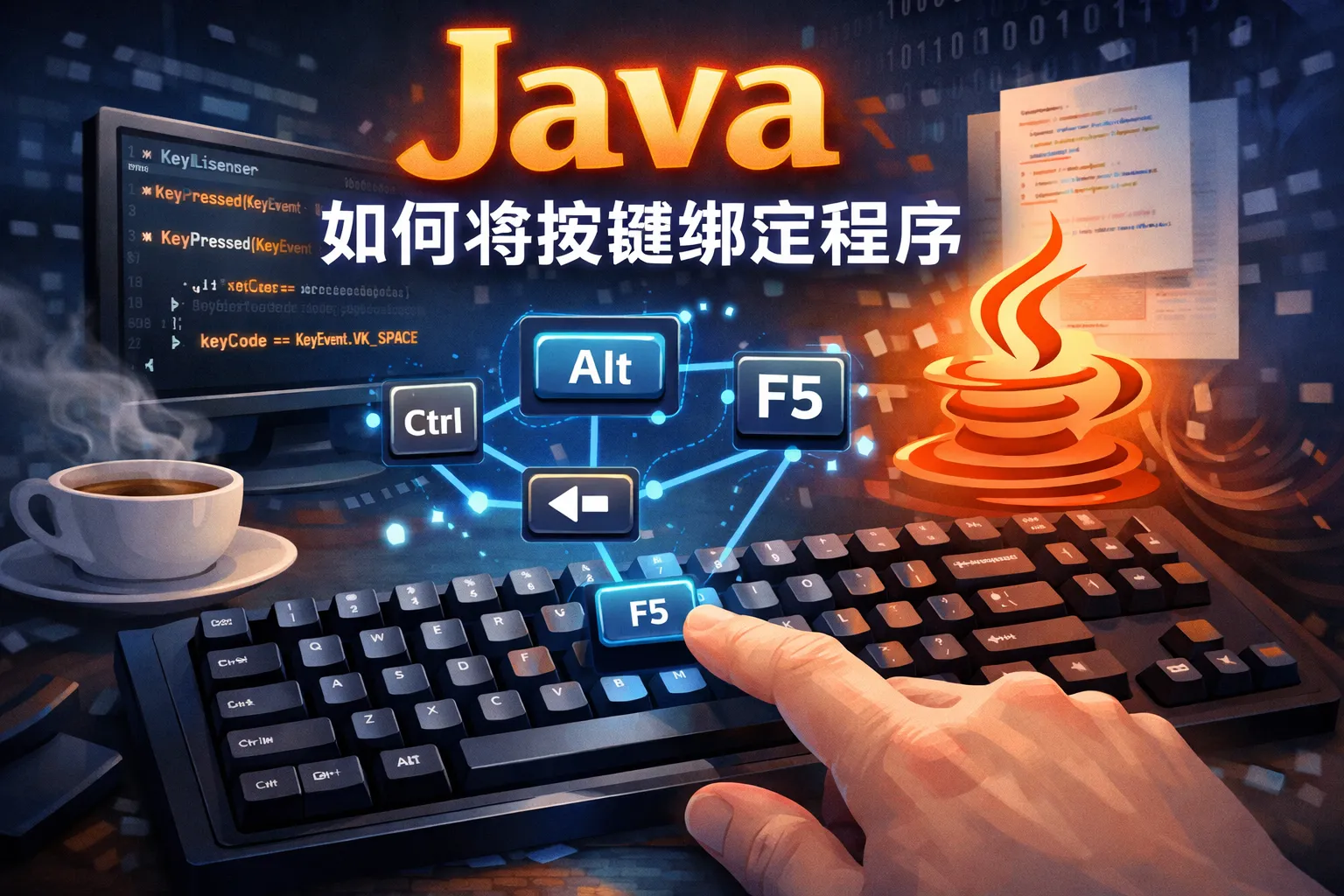 java如何将按键绑定程序