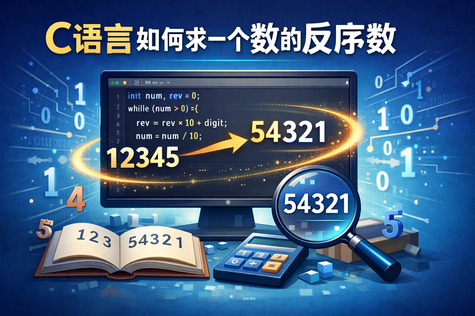 C语言如何求一个数的反序数