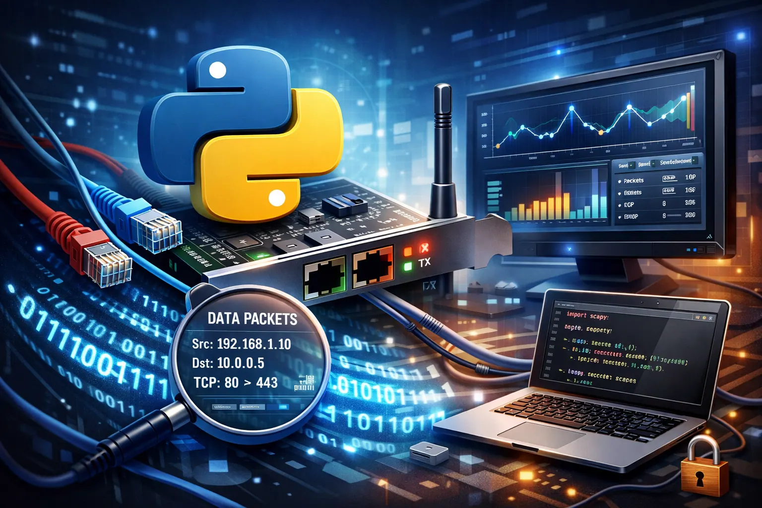 python 怎么抓网卡流量