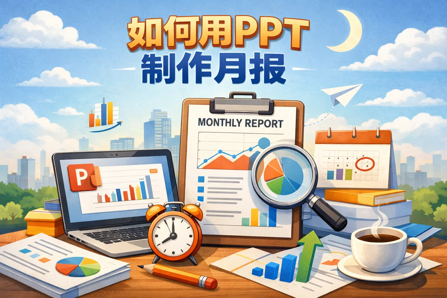 如何用ppt制作月报
