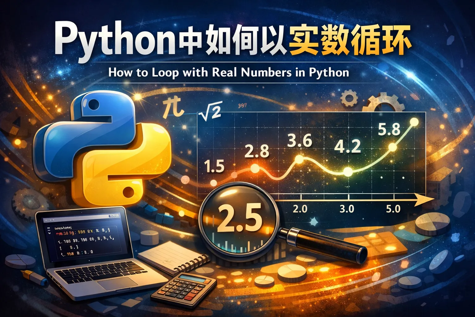 python 中如何以实数循环