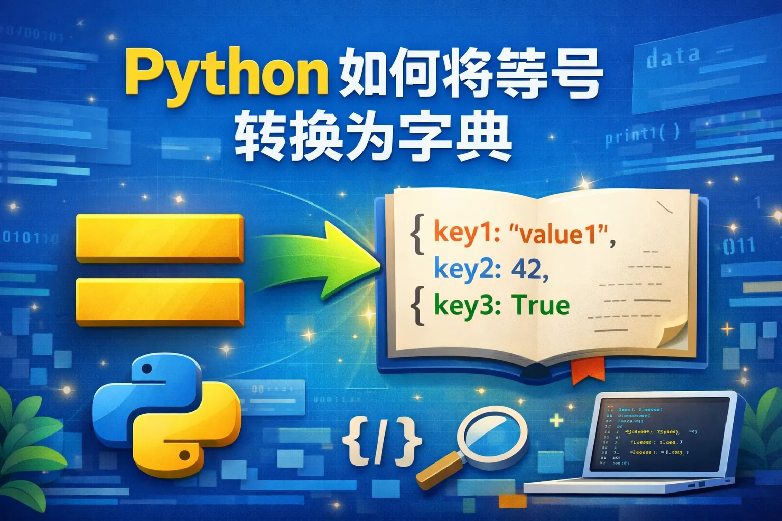 python如何将等号转换为字典