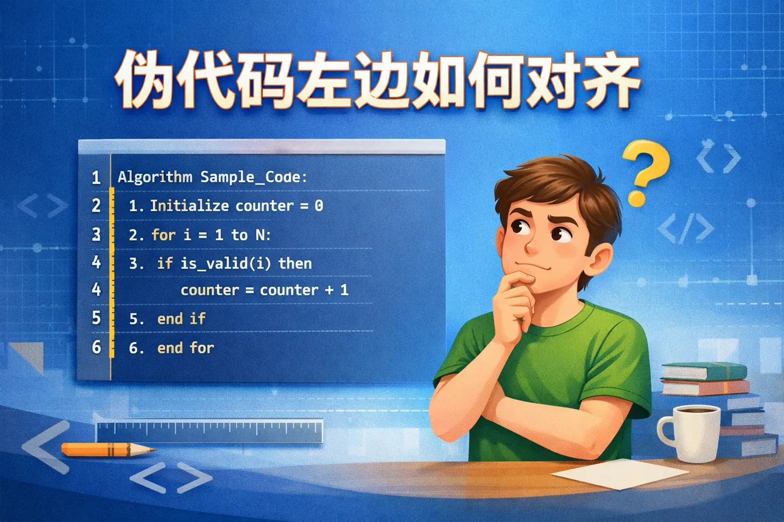 伪代码左边如何对齐