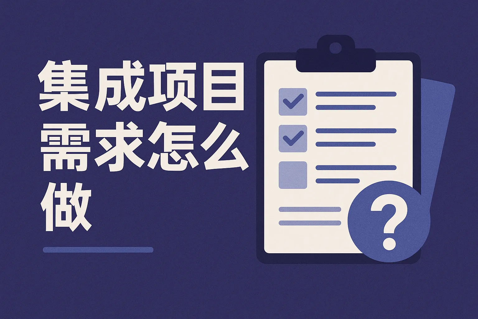 集成项目需求怎么做