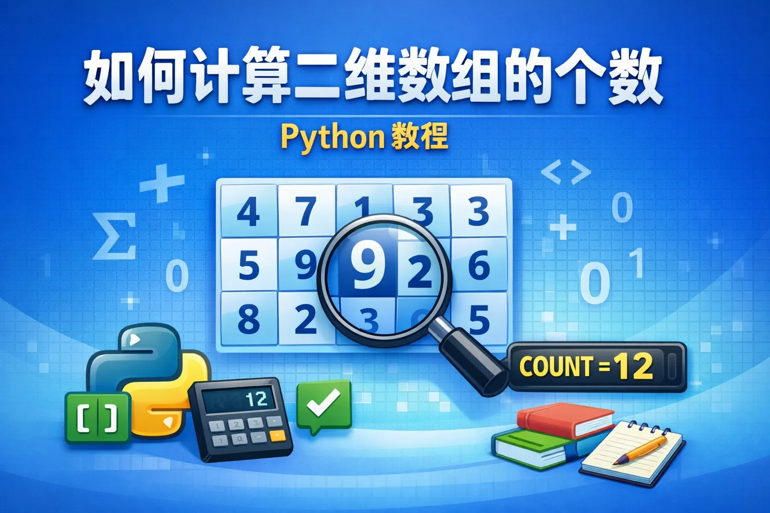 如何计算二维数组的个数 python