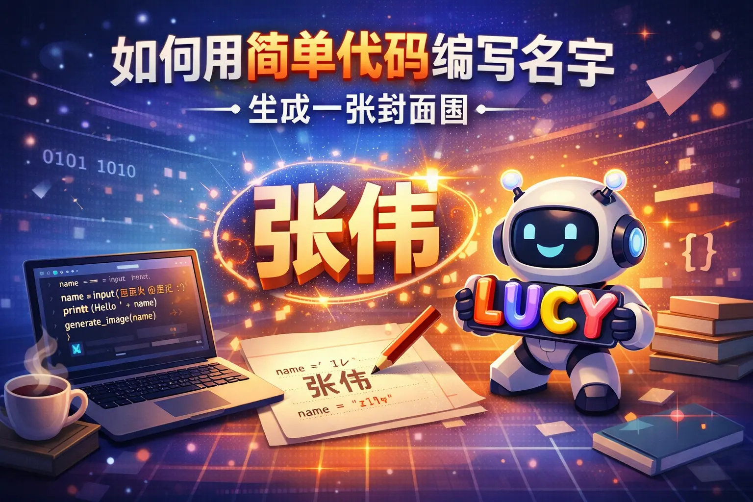 如何用简单代码编写名字