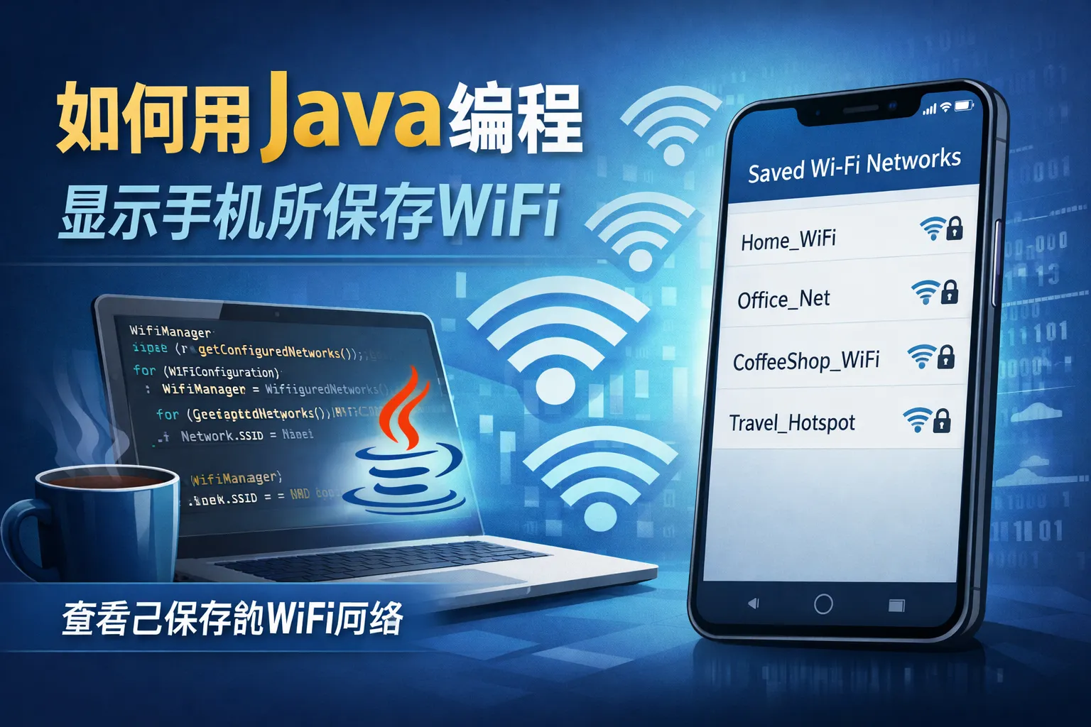 如何用java编程显示手机所保存wifi