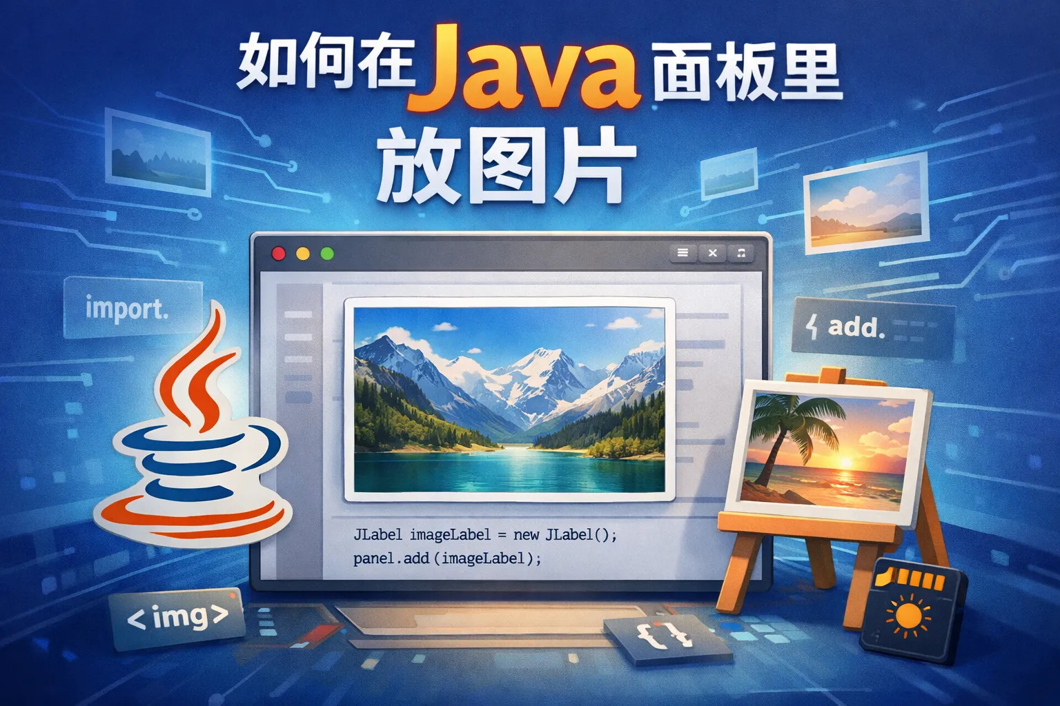 如何在java面板里放图片