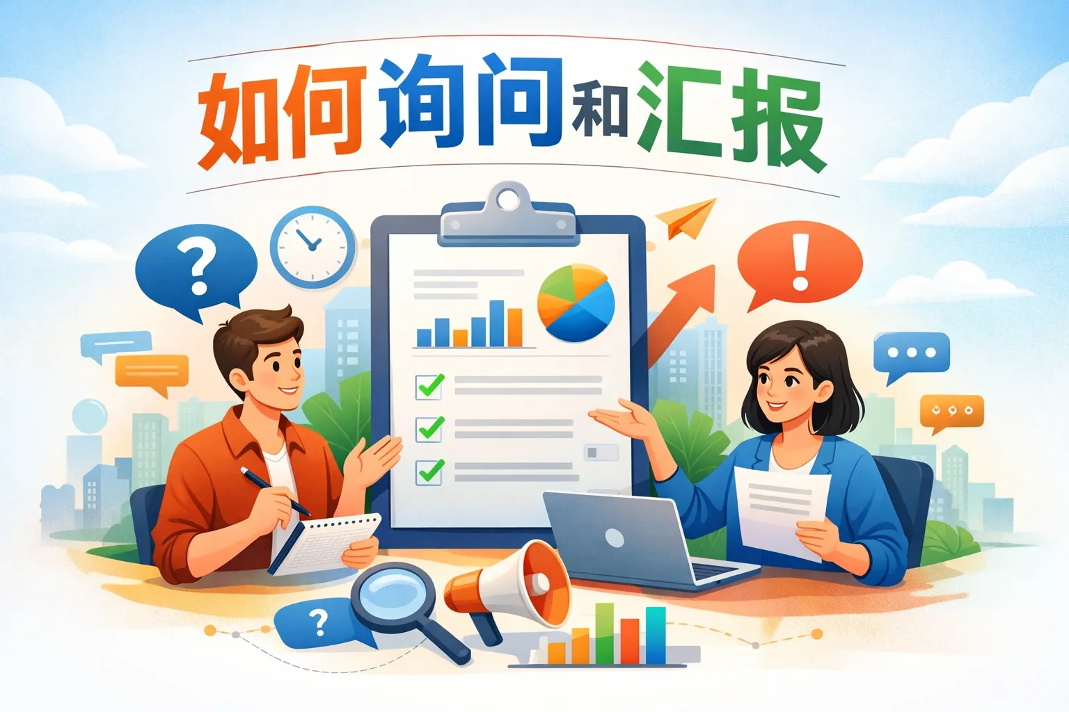 如何询问和汇报