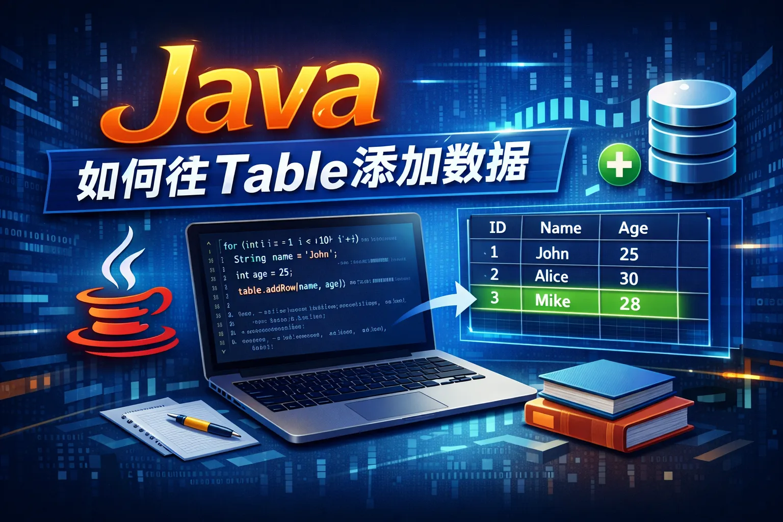 java如何往table添加数据