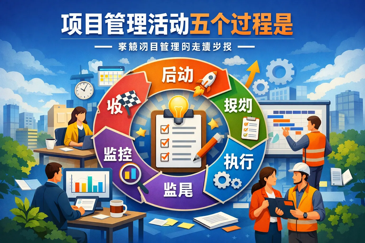 项目管理活动五个过程是