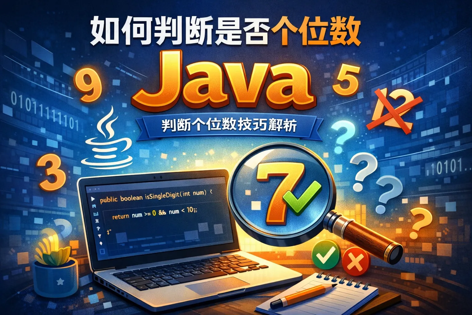 如何判断是否个位数java