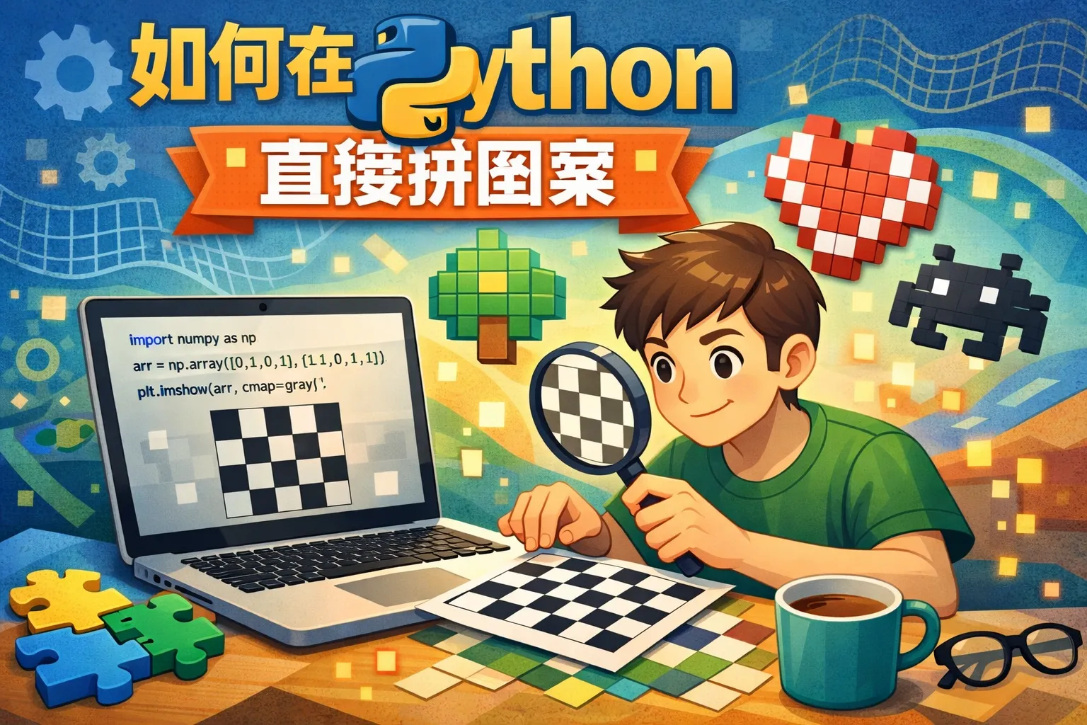 如何在python直接拼图案