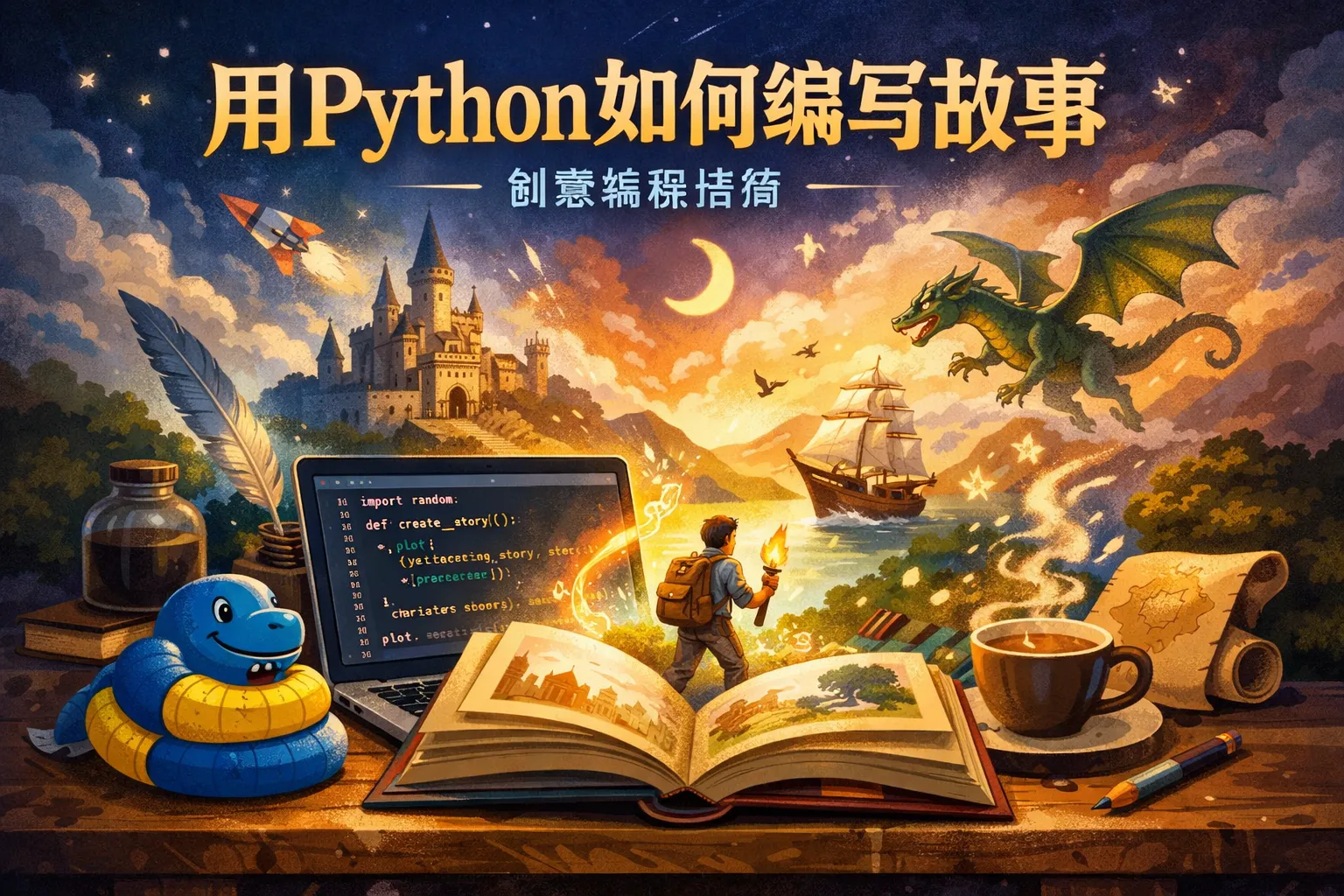 用python如何编写故事