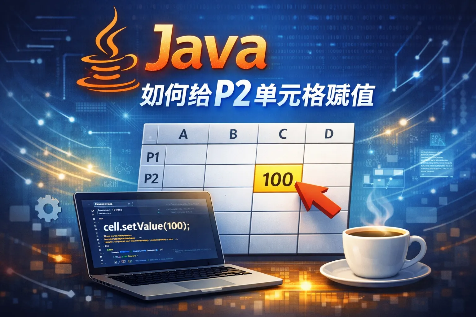 java如何给p2单元格赋值