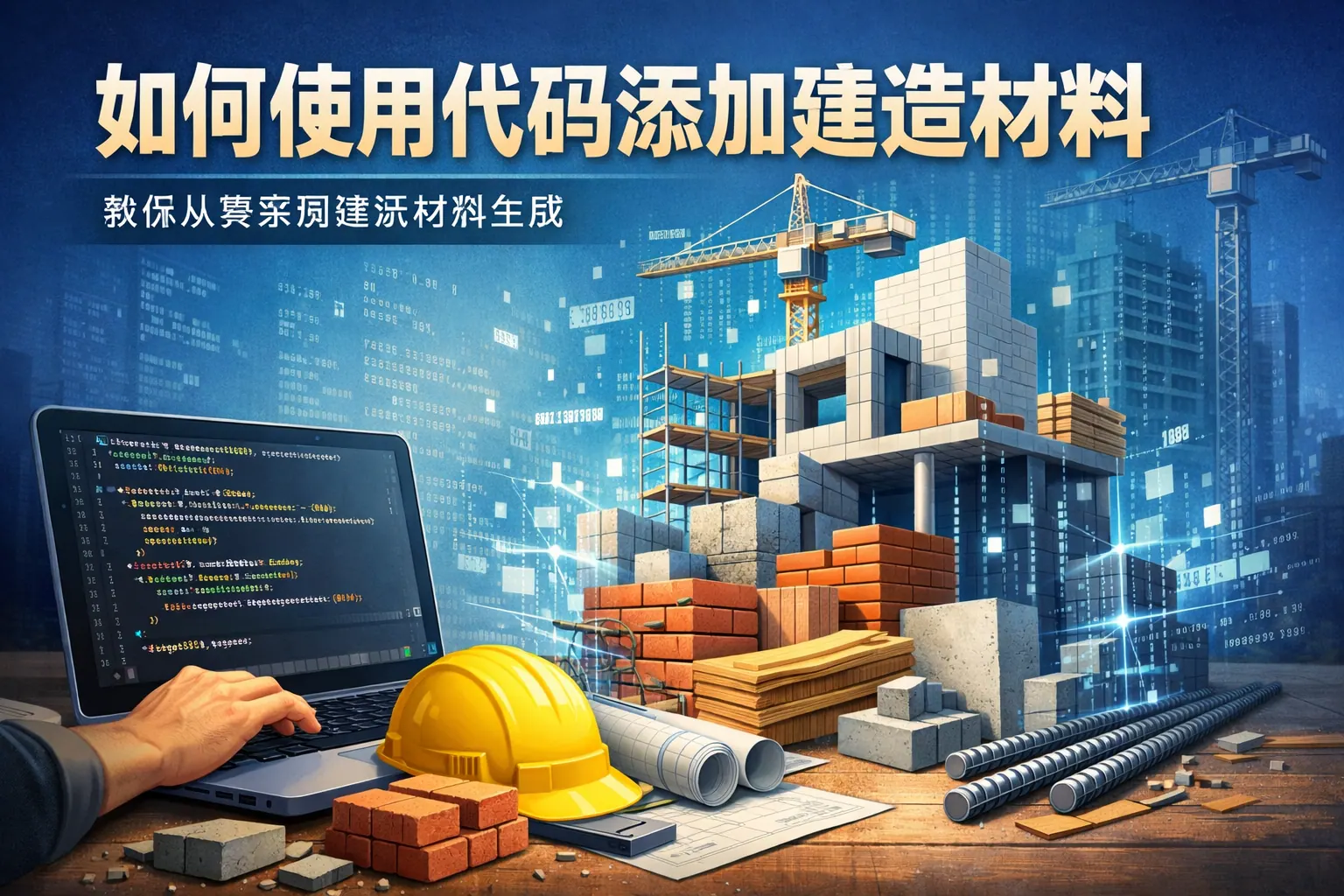 如何使用代码添加建造材料