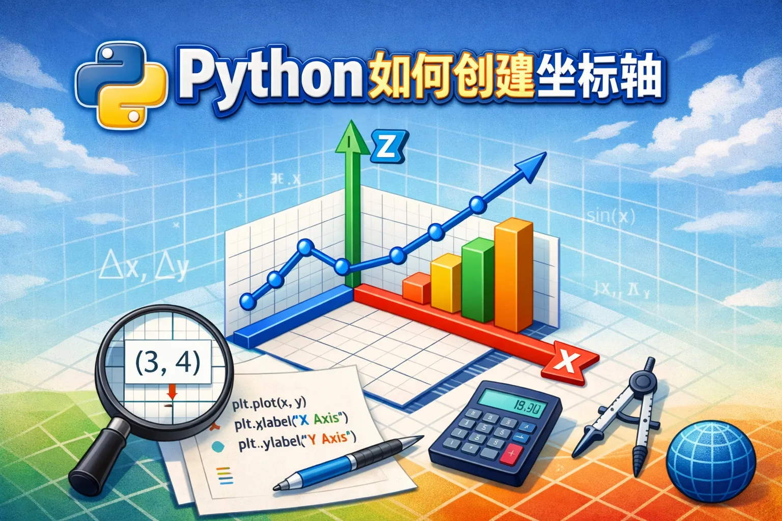python如何创建坐标轴