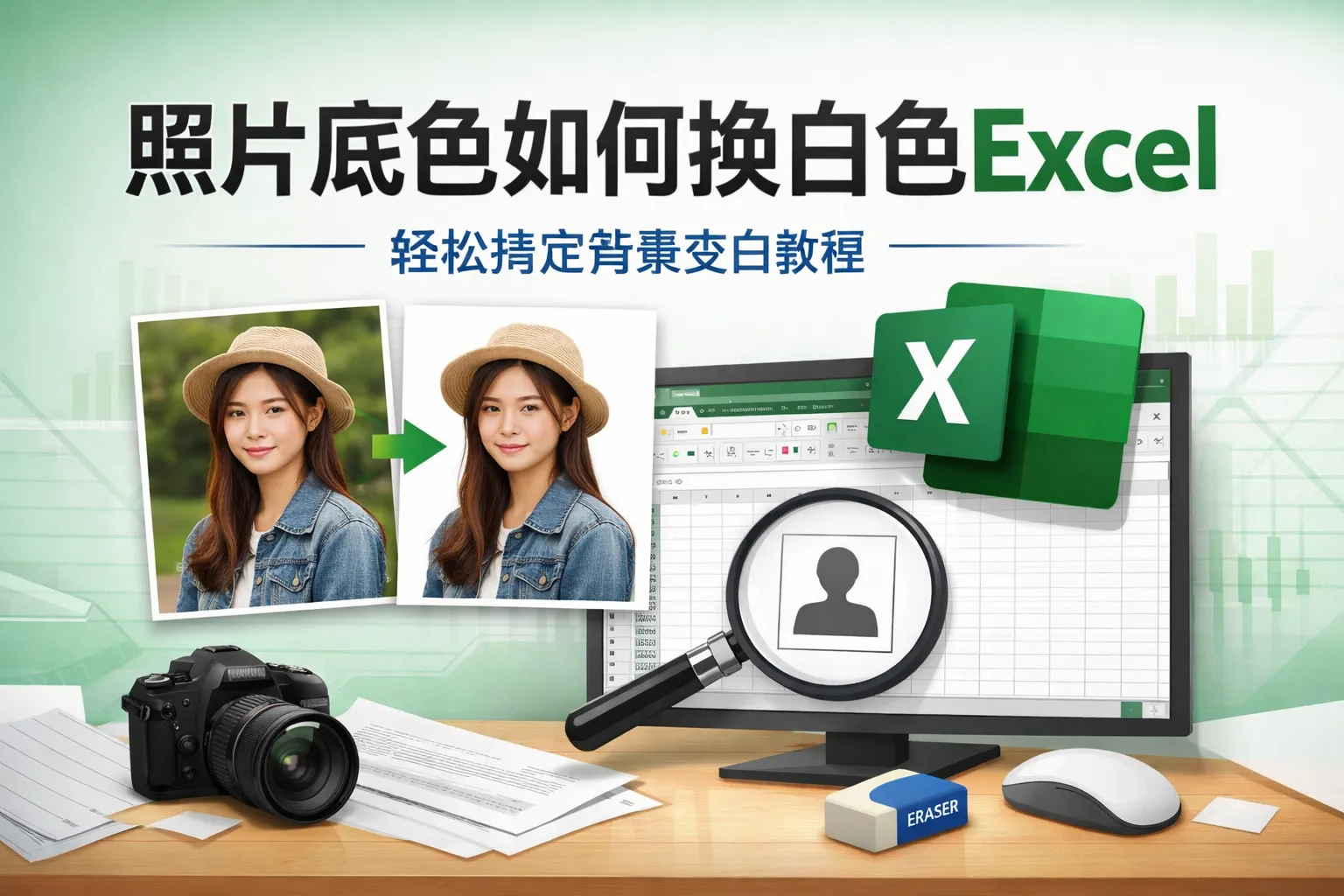 照片底色如何换白色excel
