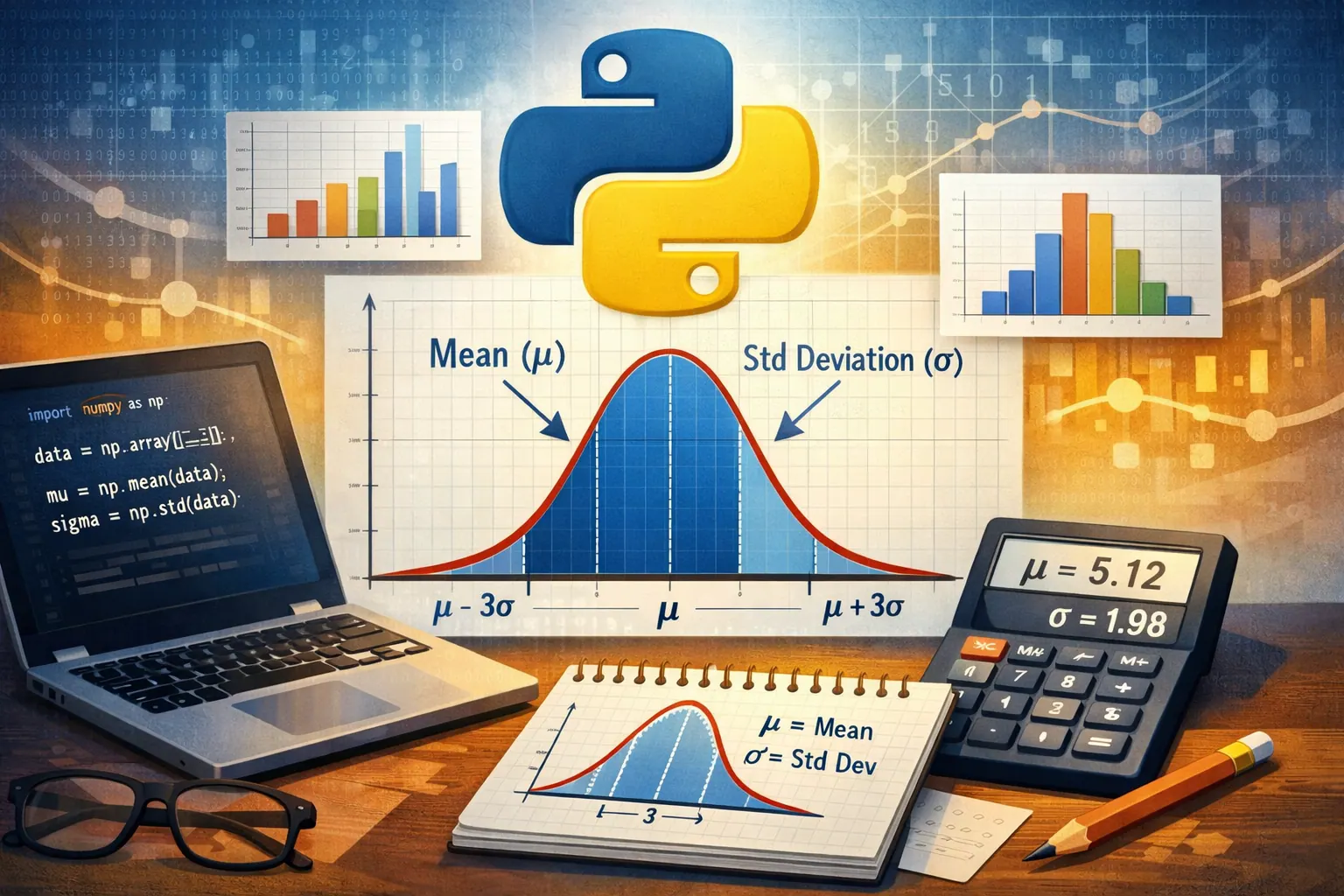 python获取数组的正态分布参数