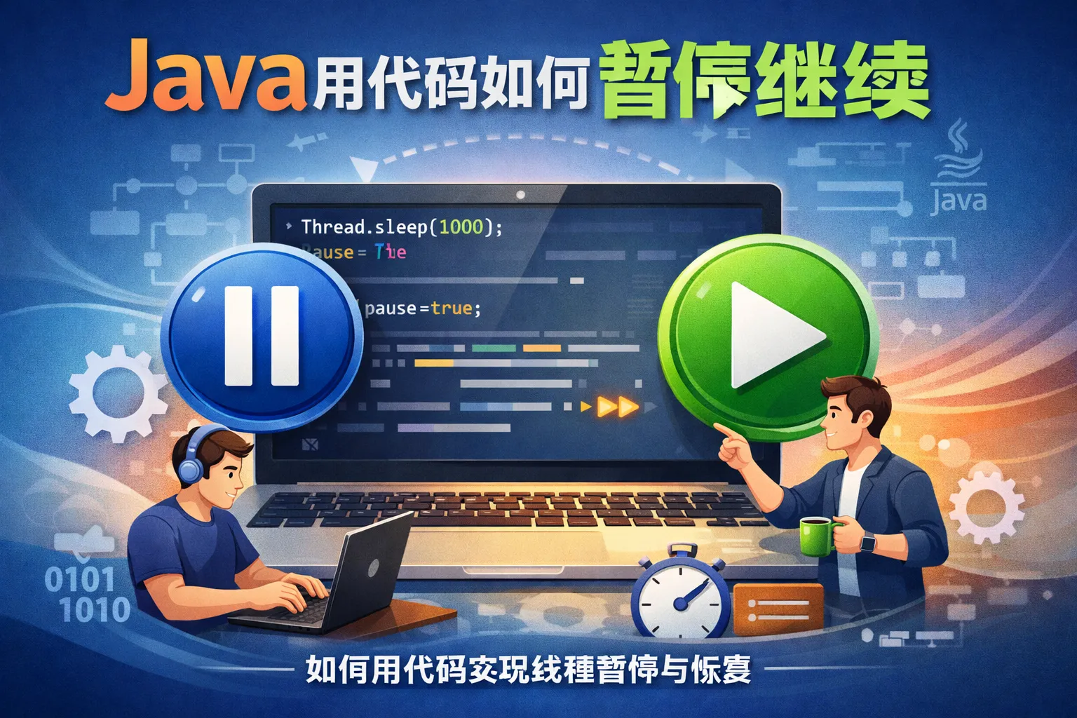 java用代码如何实现暂停继续