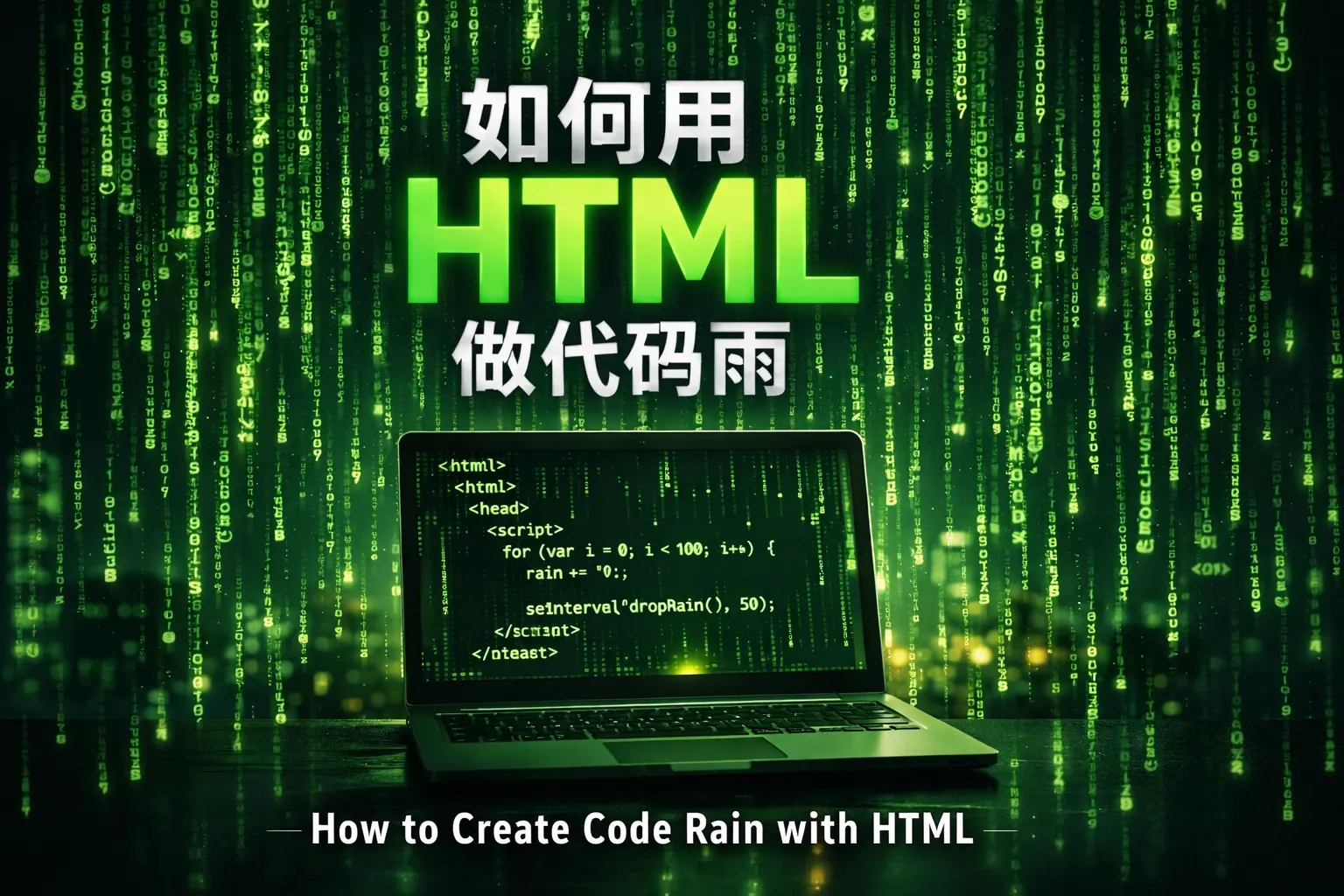 如何用html做代码雨