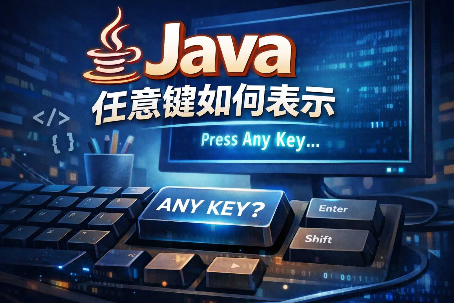 java任意键如何表示