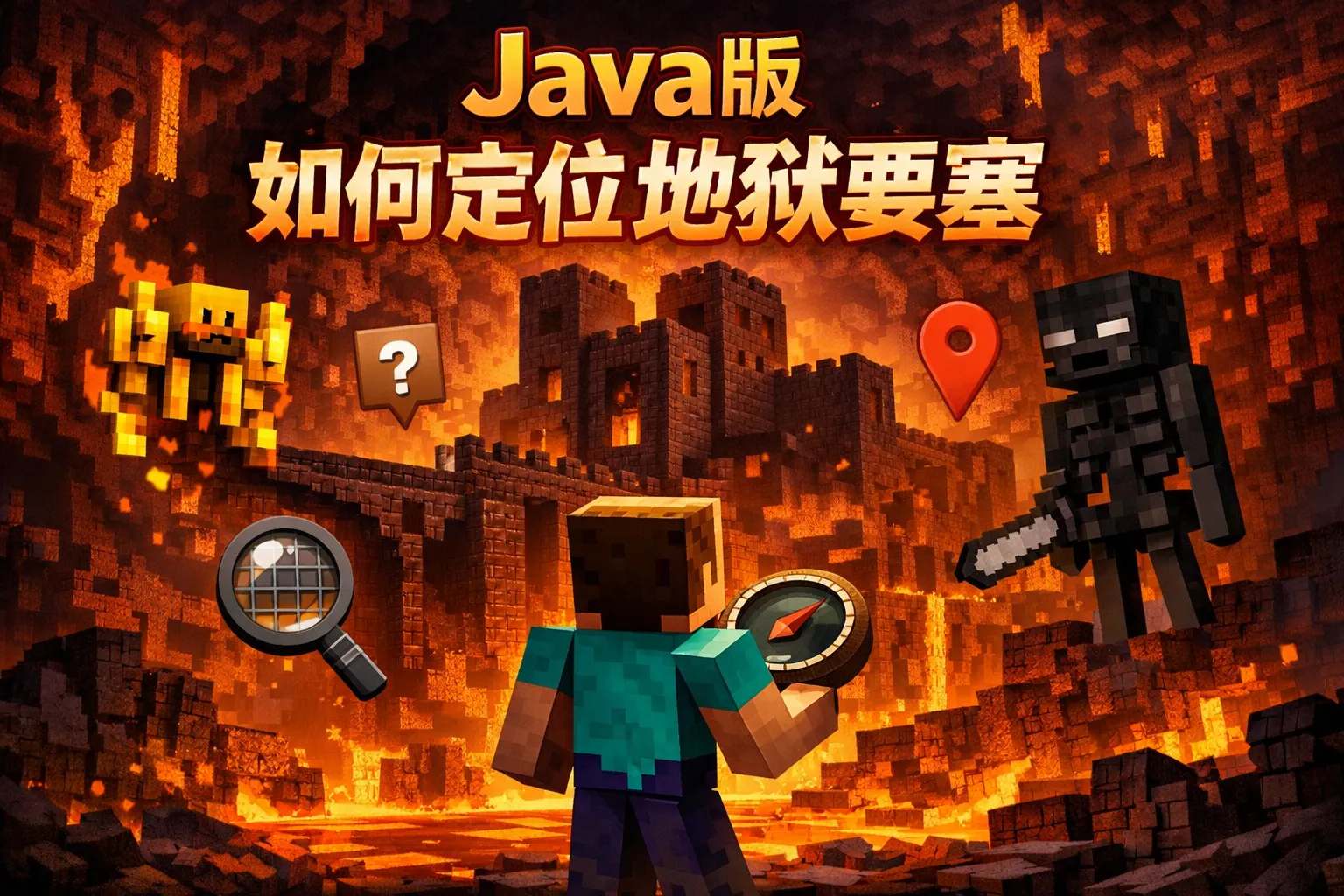 java版如何定位地狱要塞