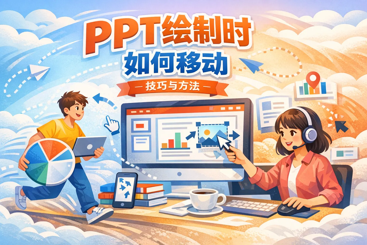 ppt绘制时如何移动