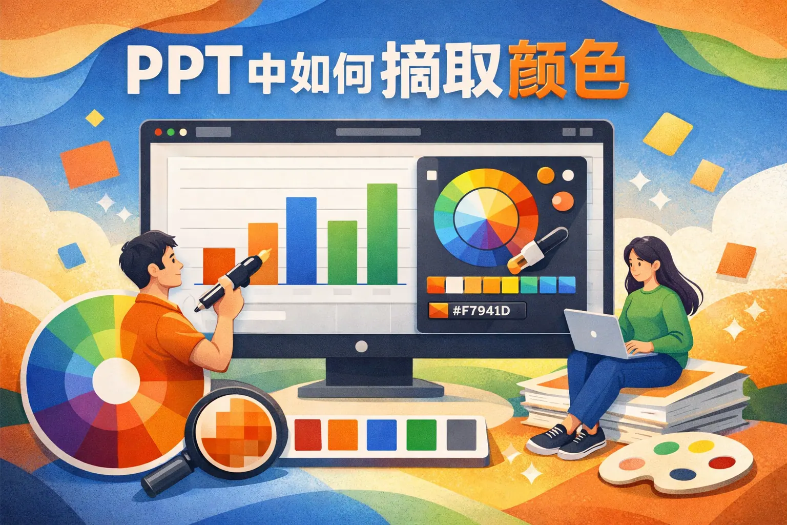 ppt中如何摘取颜色