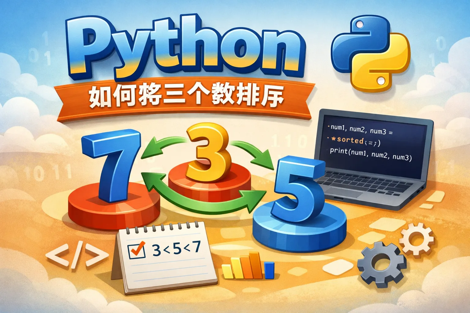 python如何将三个数排序